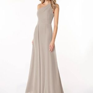 Azazie Dallas One-Shoulder Taupe Dress